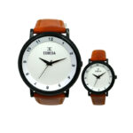 ESBEDA Stylish & Design White With Black Hands Dial Analog Couple Watches