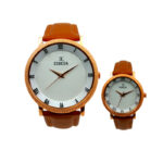 ESBEDA Stylish & Design White With Rose Gold Hands Roman Dial Analog Couple Watches