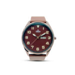 ESBEDA Designer and Elegant Chocolaty Blue Dial Aesthetic Leather Strap Unisex Watch