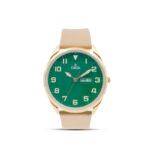 ESBEDA Designer and Elegant Glossy Green Dial Aesthetic Leather Strap Unisex Watch