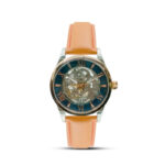 ESBEDA Designer and Lavish Skeleton Automatic Black Dial with Brown Genuine Leather Unisex Watch