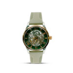ESBEDA Designer and Lavish Skeleton Automatic Green Dial with Gray Genuine Leather Unisex Watch